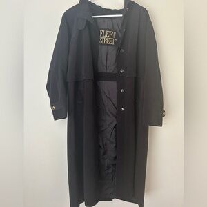 Fleet Street Black Long Coat‎ with Gold Buttons